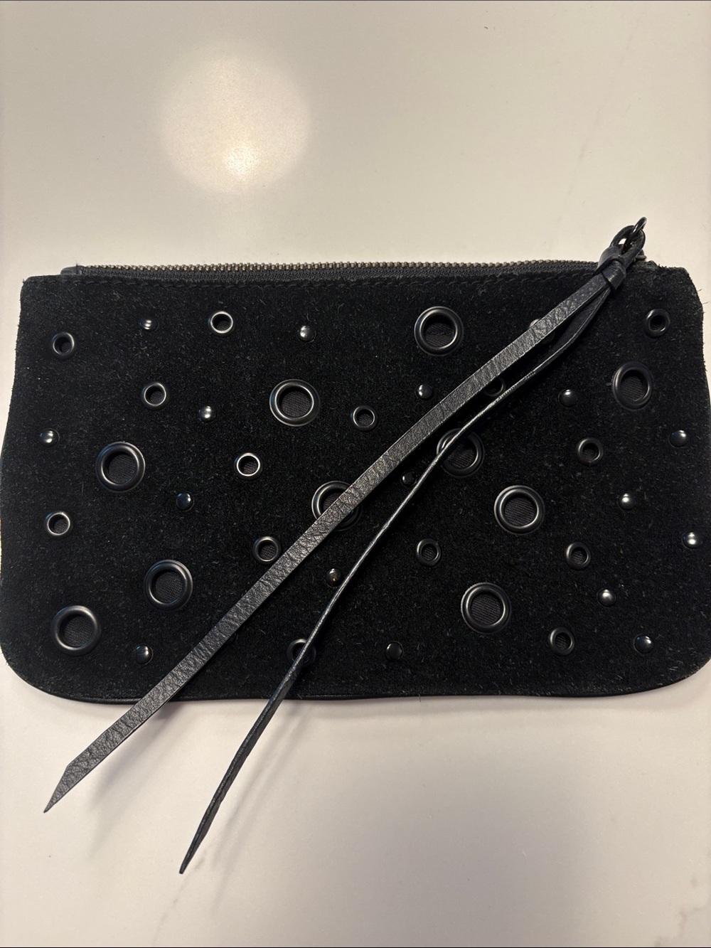 Club Monaco Black Suede Clutch